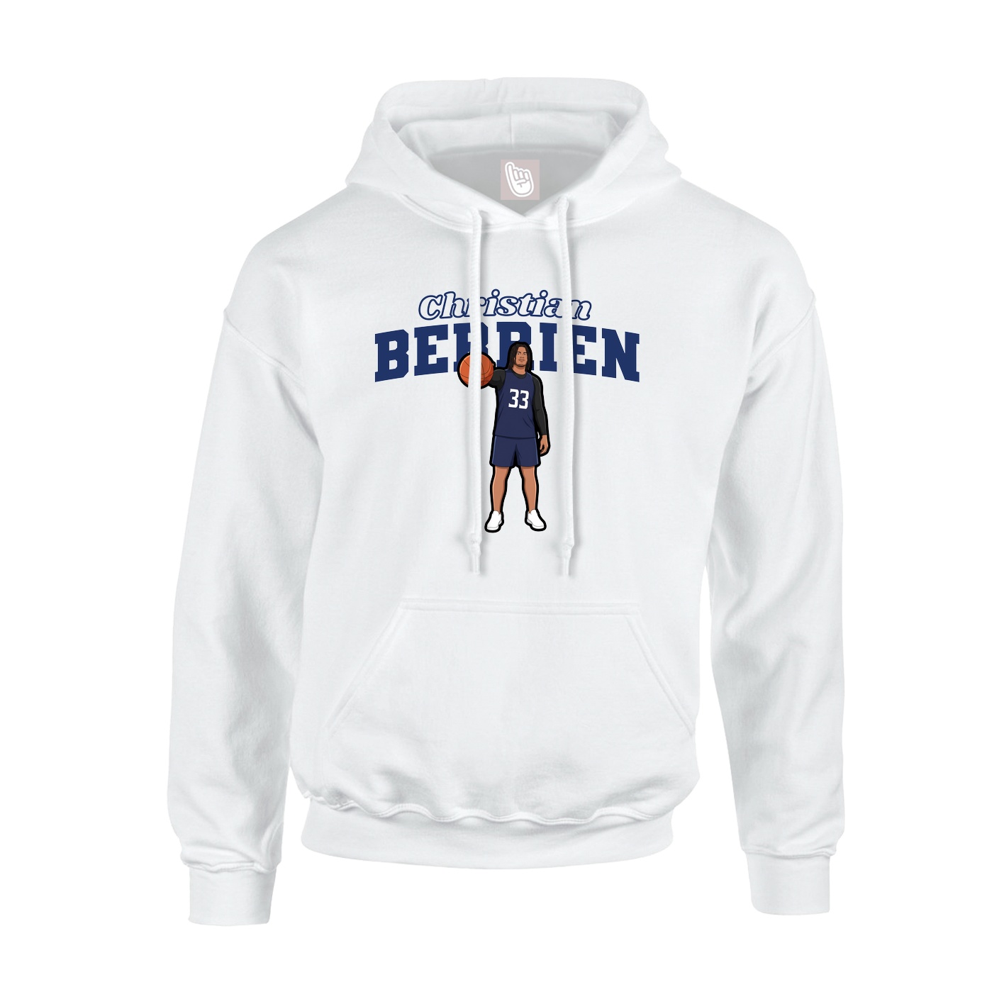 Youth Hoodie — Name Arch in White
