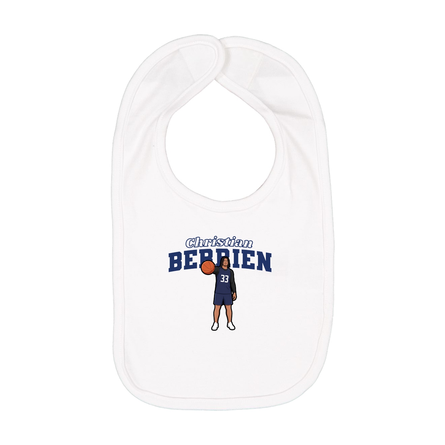 Infant Bib — Name Arch in White