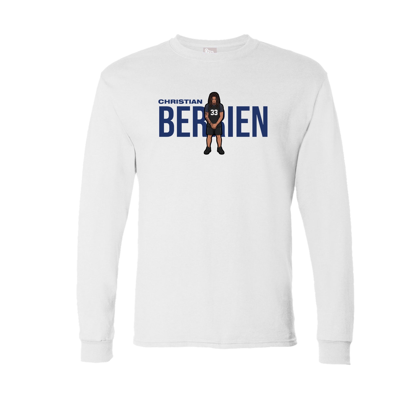 Long Sleeve Tee — Player Name in White