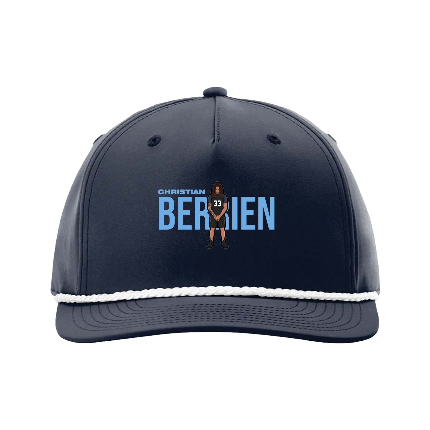 Five-Panel Classic Rope Cap — Player Name in Navy