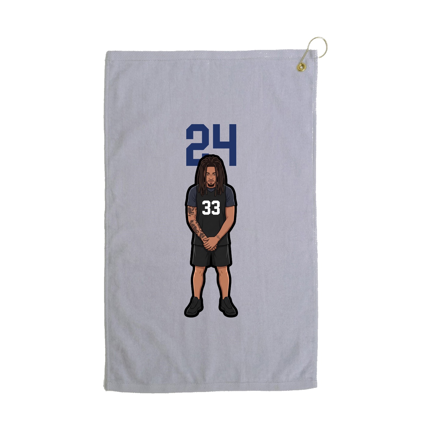 Golf Towel — Number Top in Grey