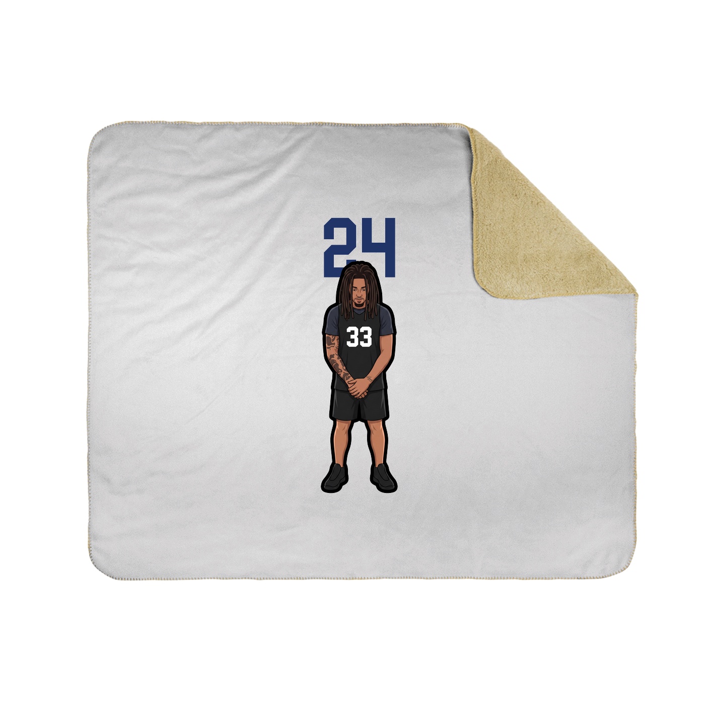 Throw Blanket — Number Top in White