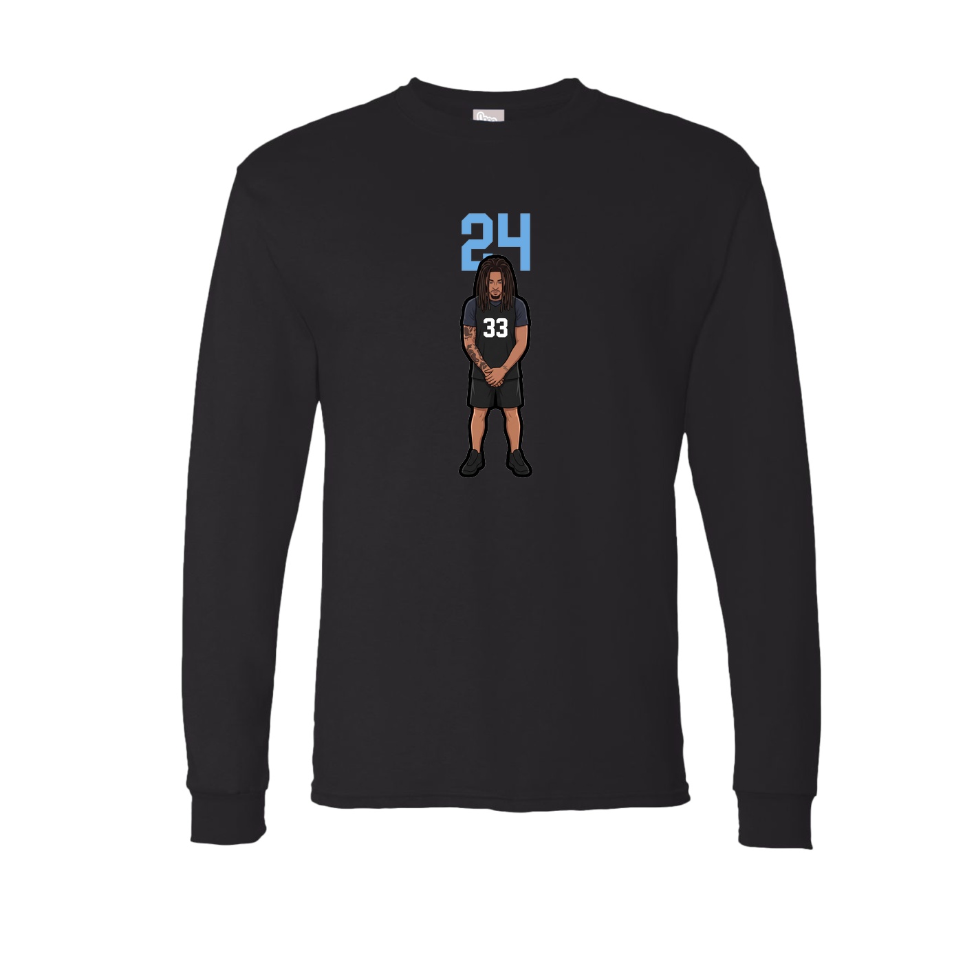 Long Sleeve Tee — Number Top in Black
