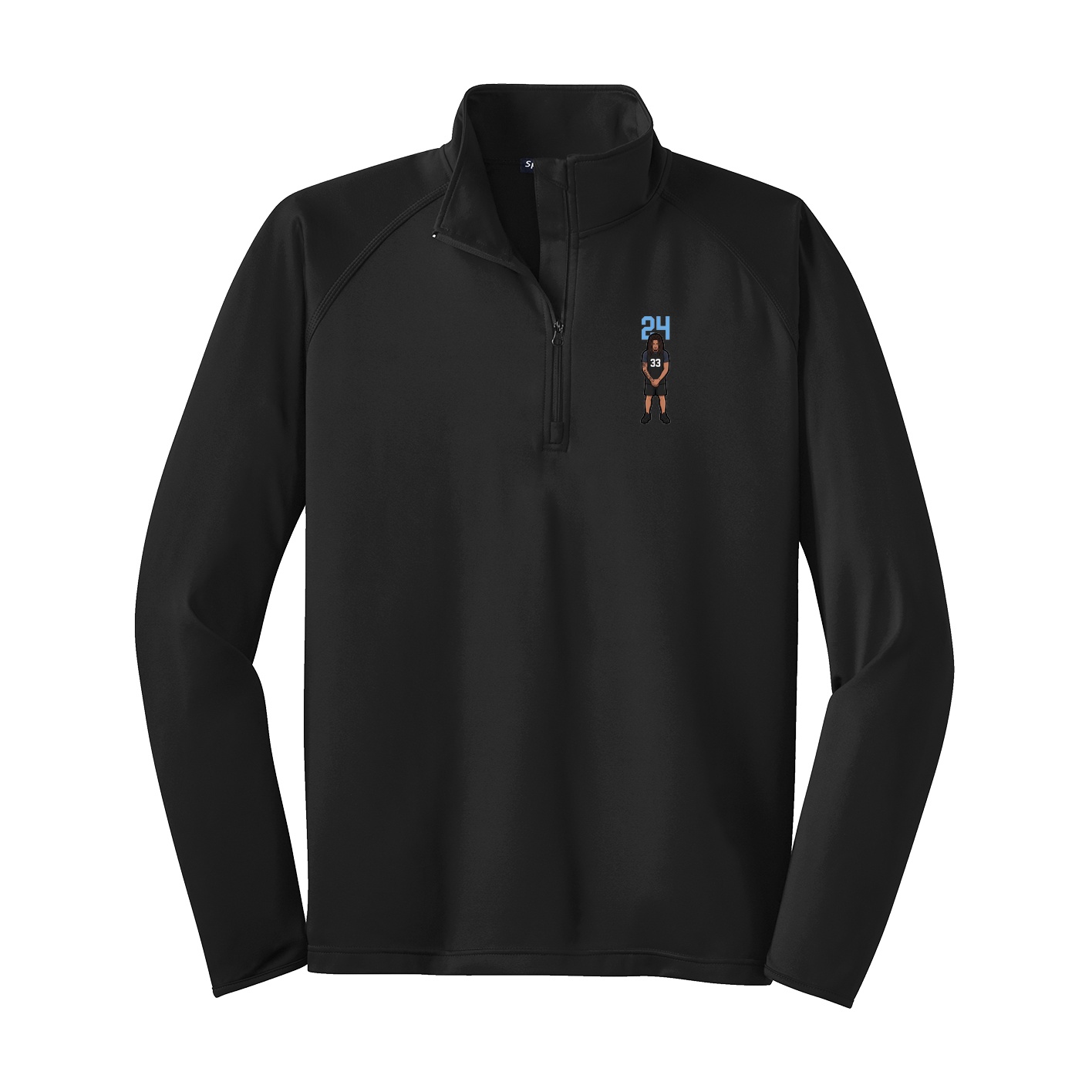 Q-Zip Pullover — Number Top in Black