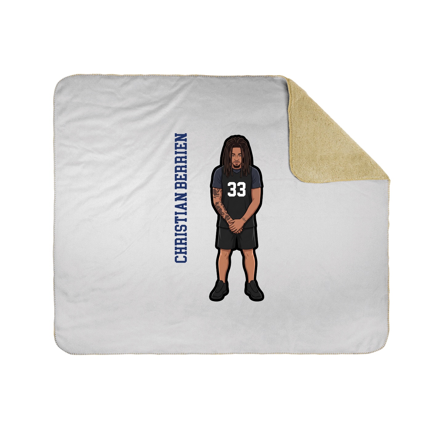 Throw Blanket — Name Vertical in White