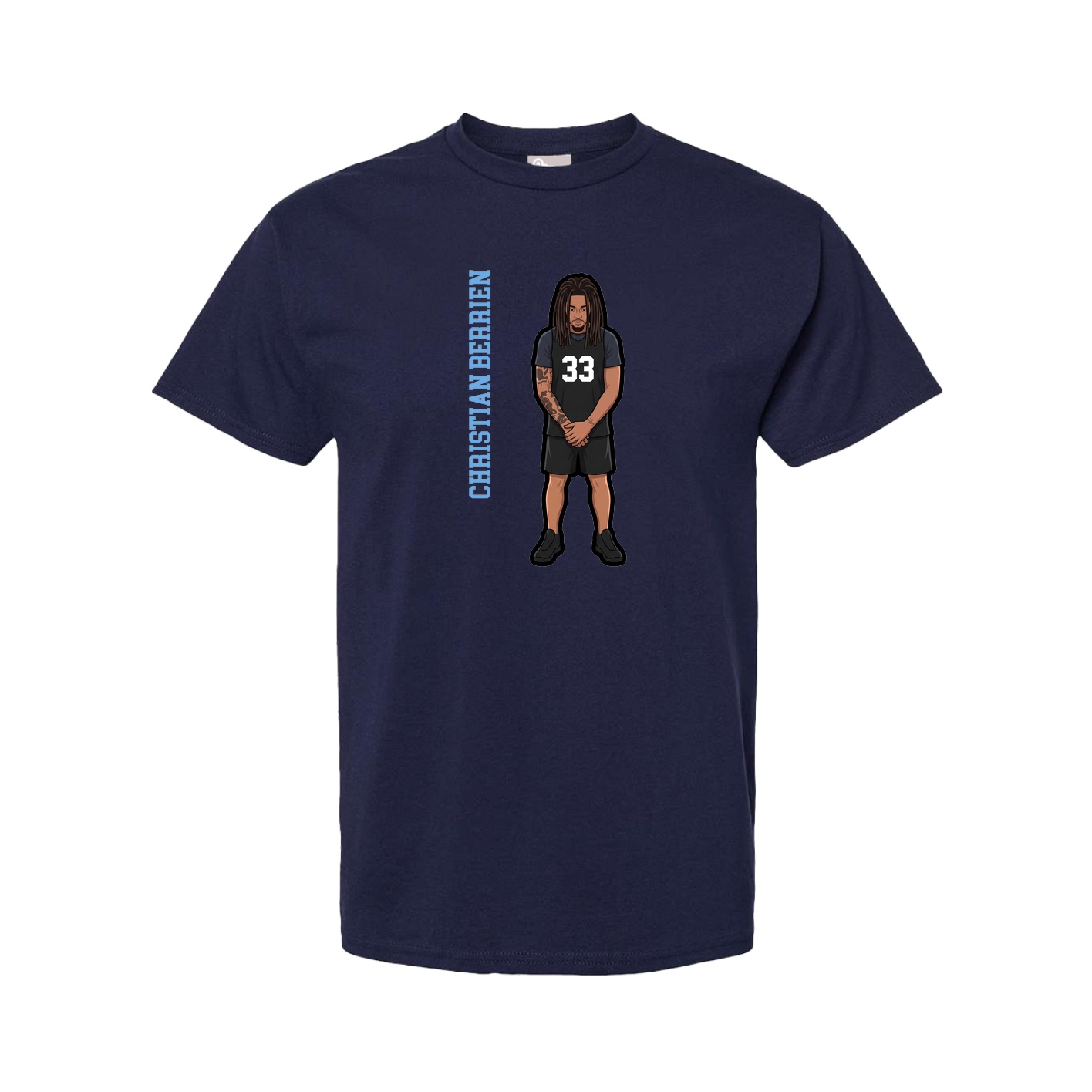Tee — Name Vertical in Navy