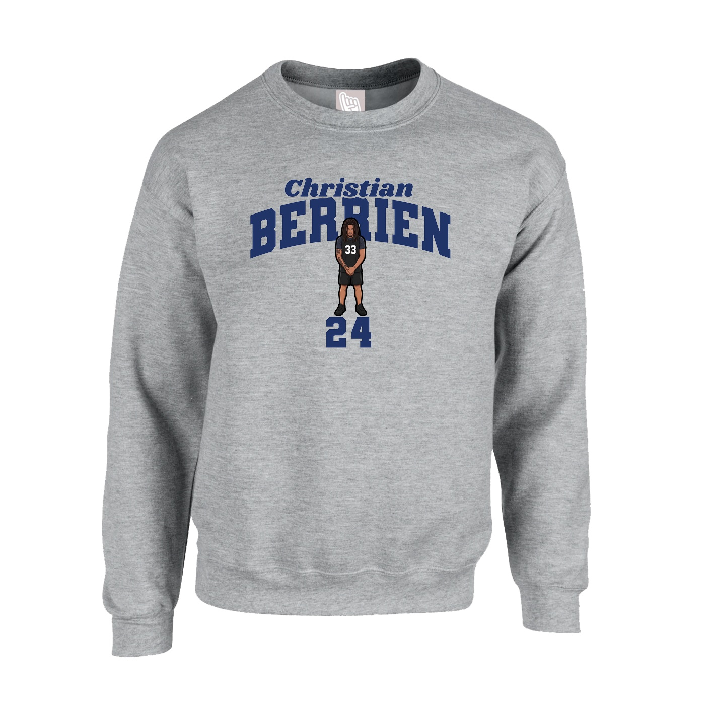 Fleece Crew — Signature Arch in Grey