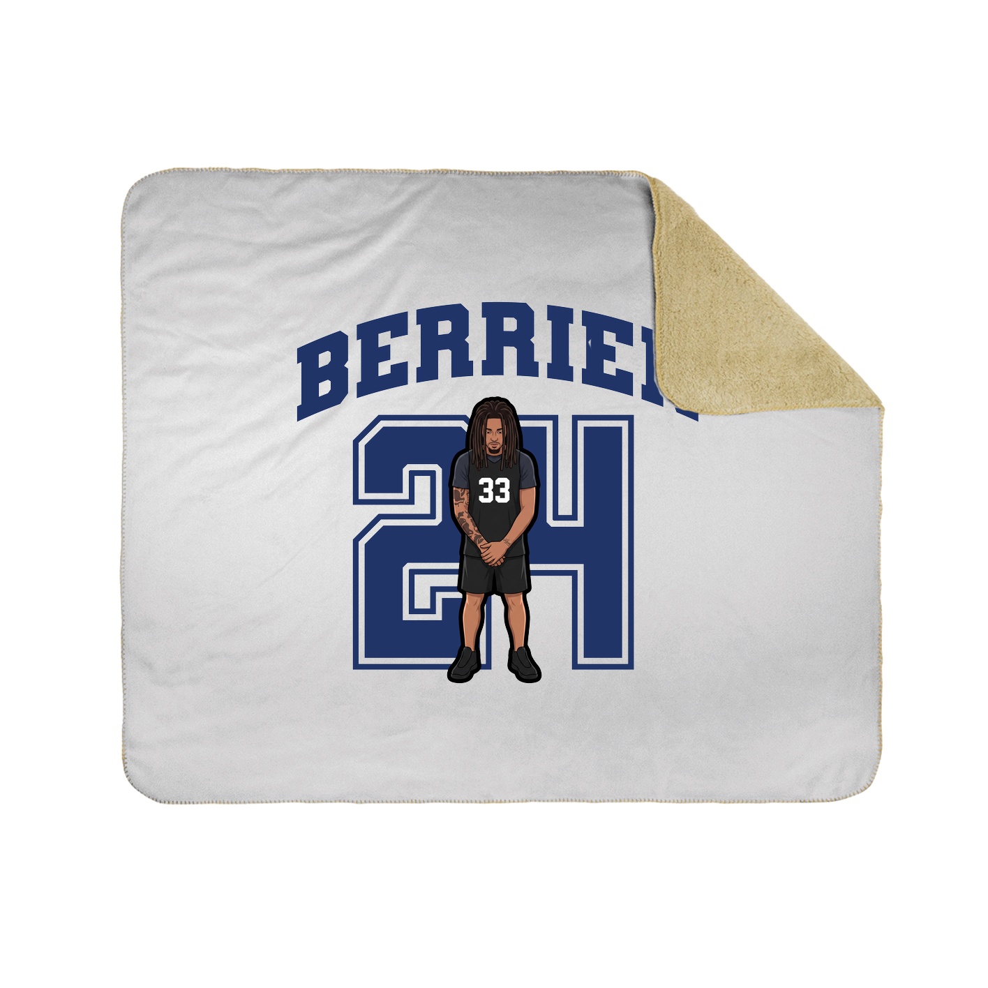 Throw Blanket — Number in White