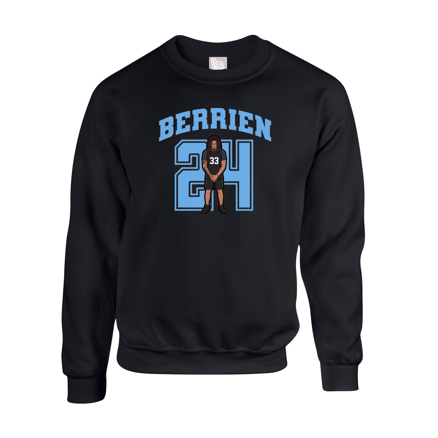 Fleece Crew — Number in Black