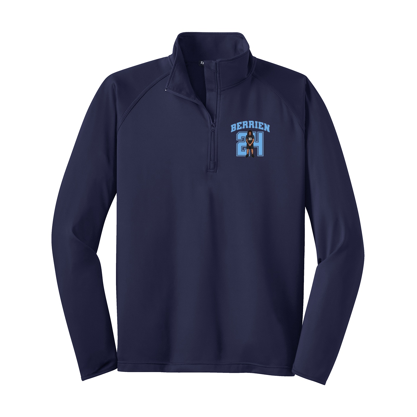 Q-Zip Pullover — Number in Navy