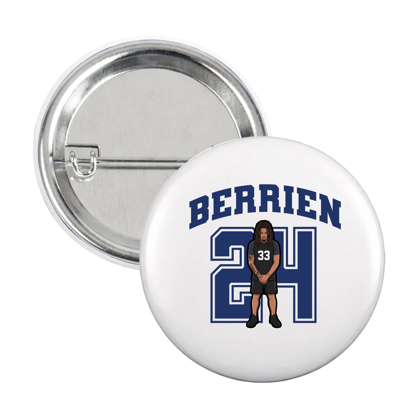 Game Day Button — Number in White