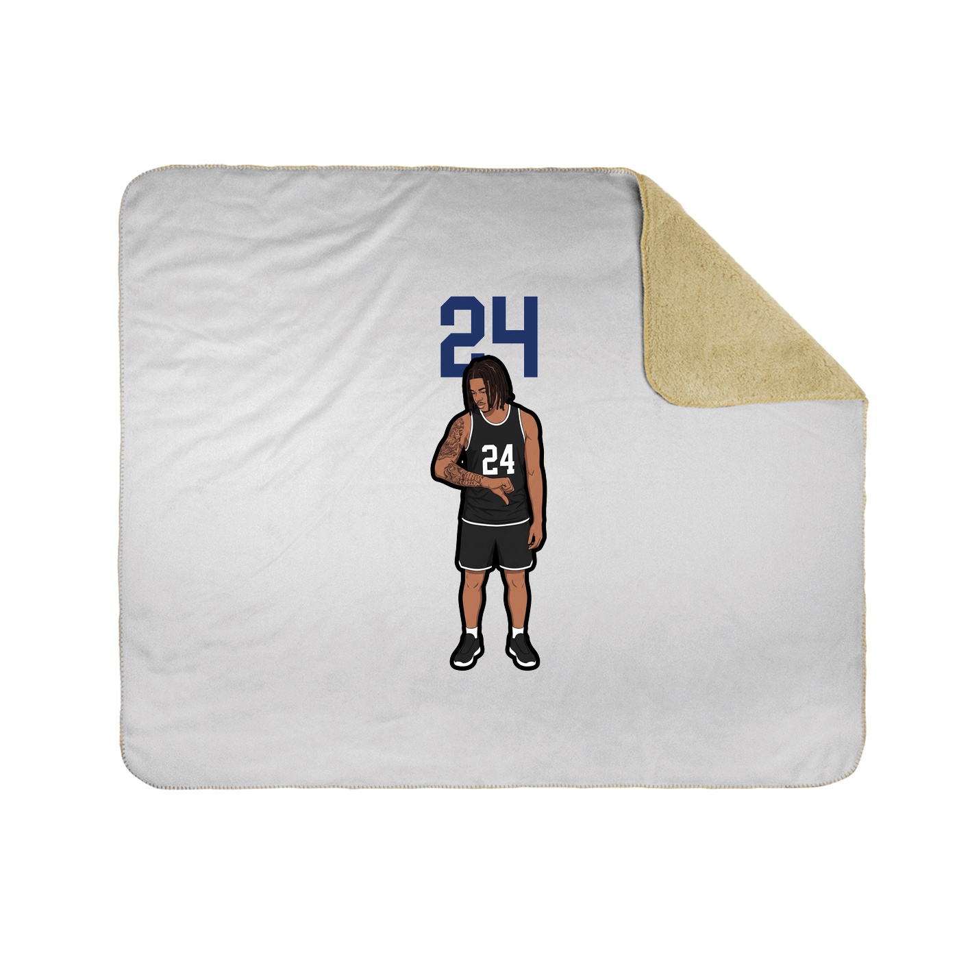 Throw Blanket — Number Top in White