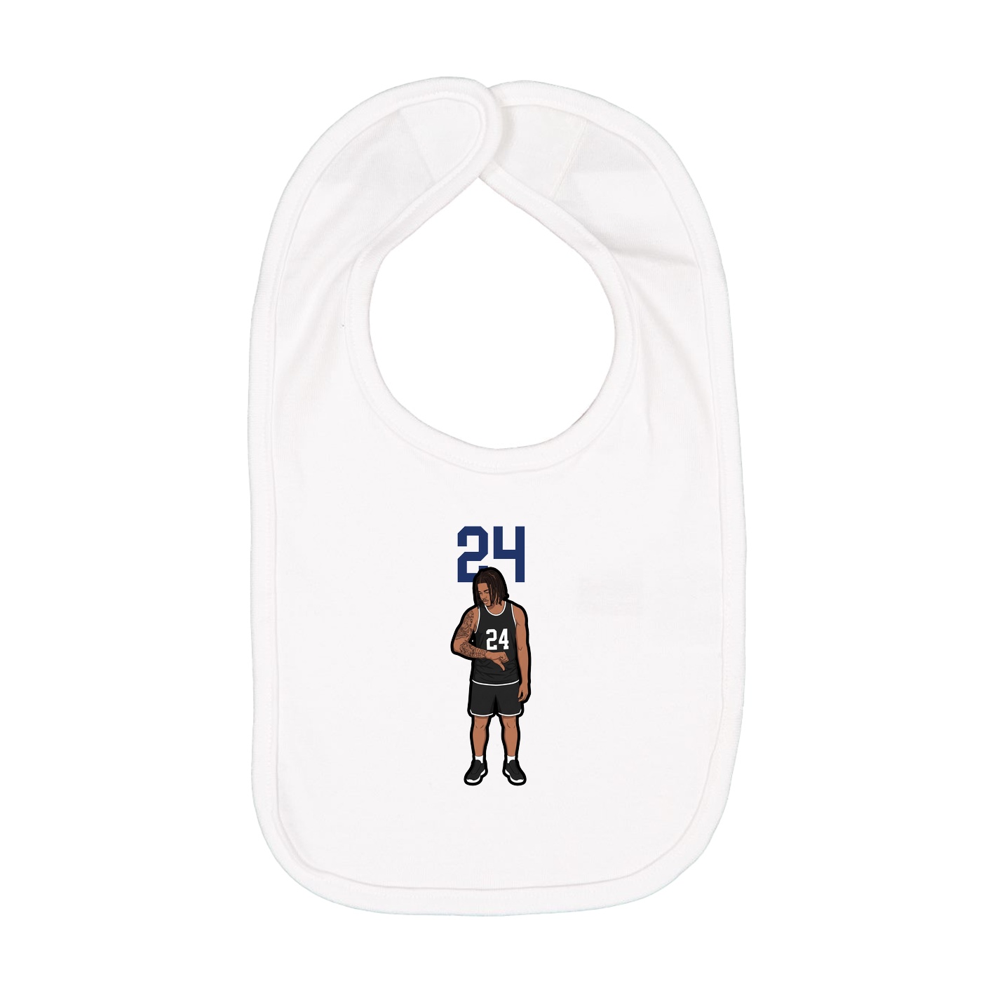 Infant Bib — Number Top in White
