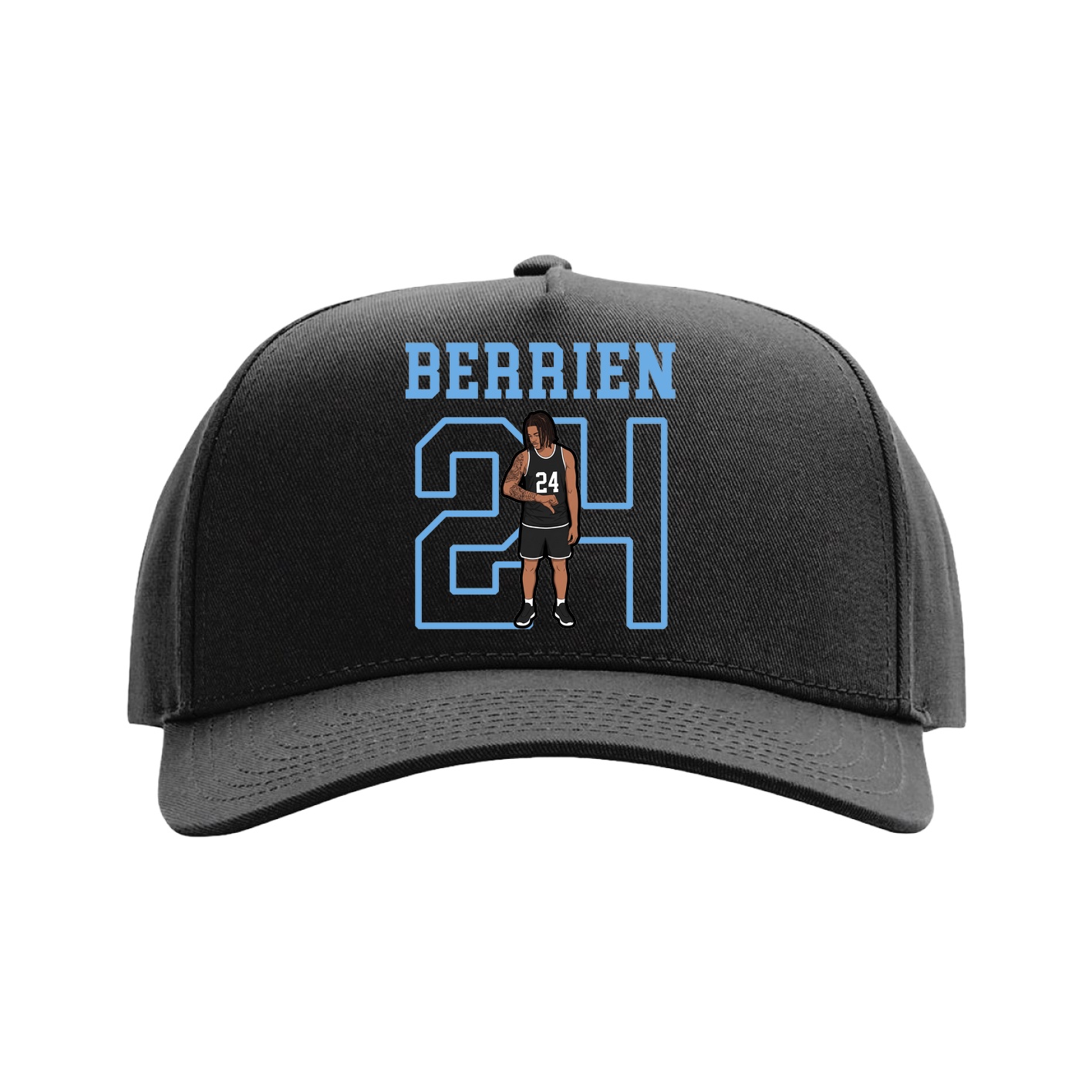Full Fabric Five-Panel Champ Cap — Shirsey in Black