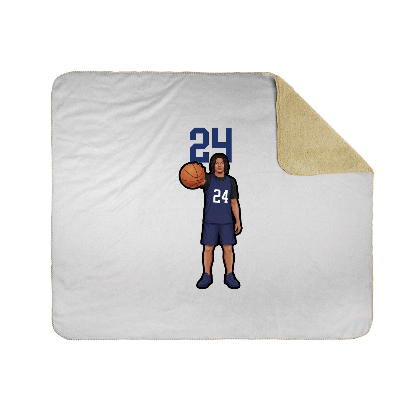 Throw Blanket — Number Top in White
