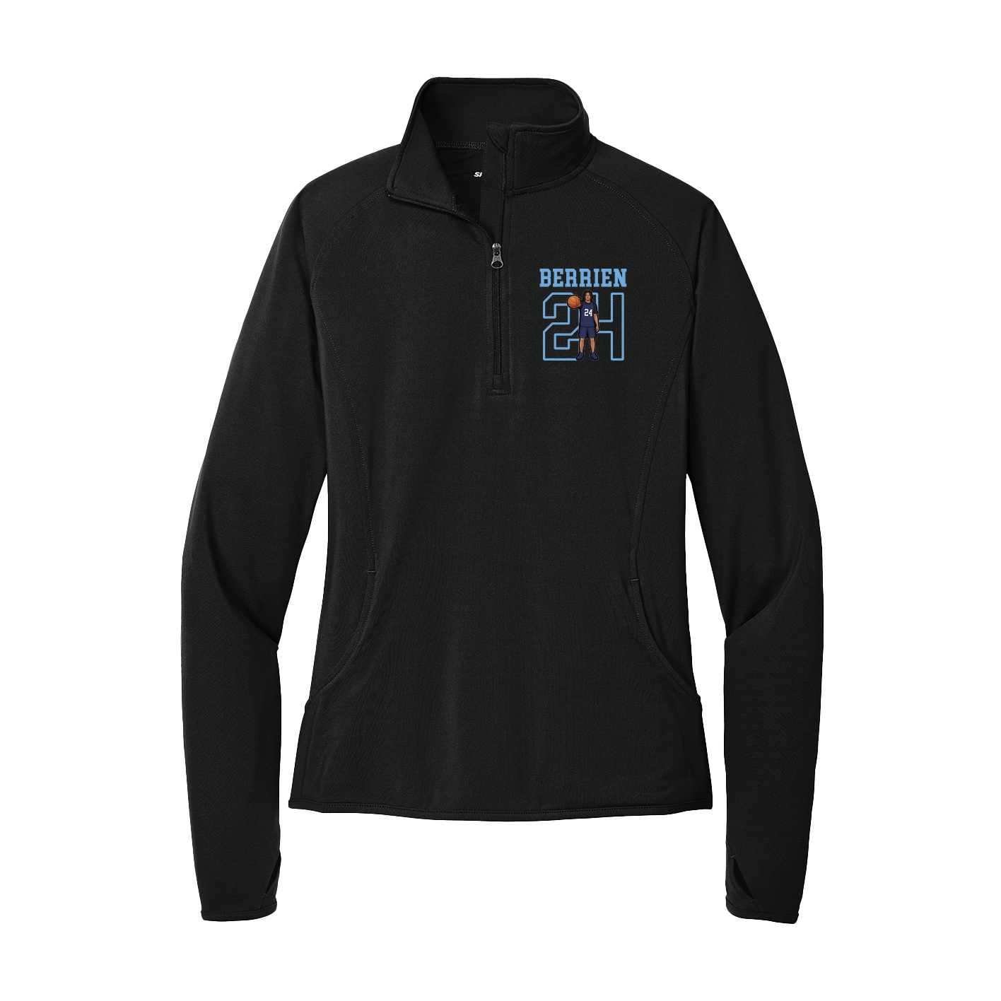 Women's Q-Zip Pullover — Shirsey in Black