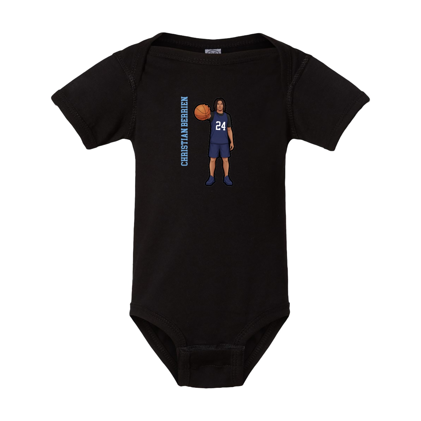 Baby Onesie — Name Vertical in Black