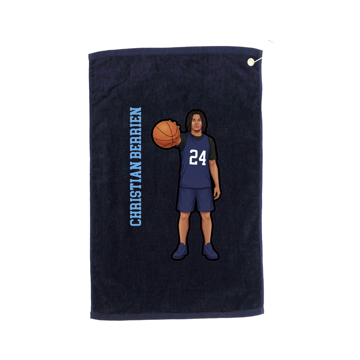 Golf Towel — Name Vertical in Navy