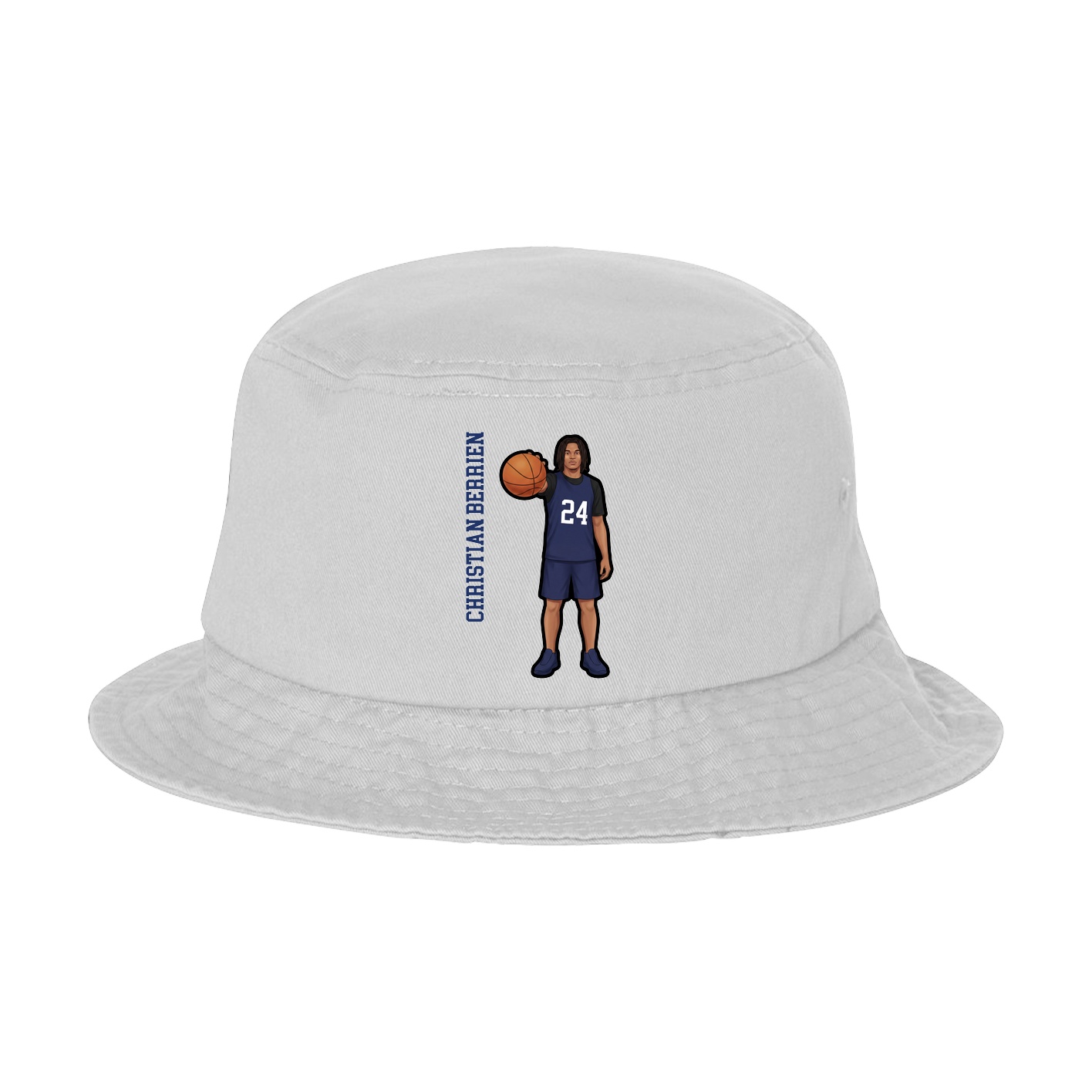 Bucket Cap — Name Vertical in White