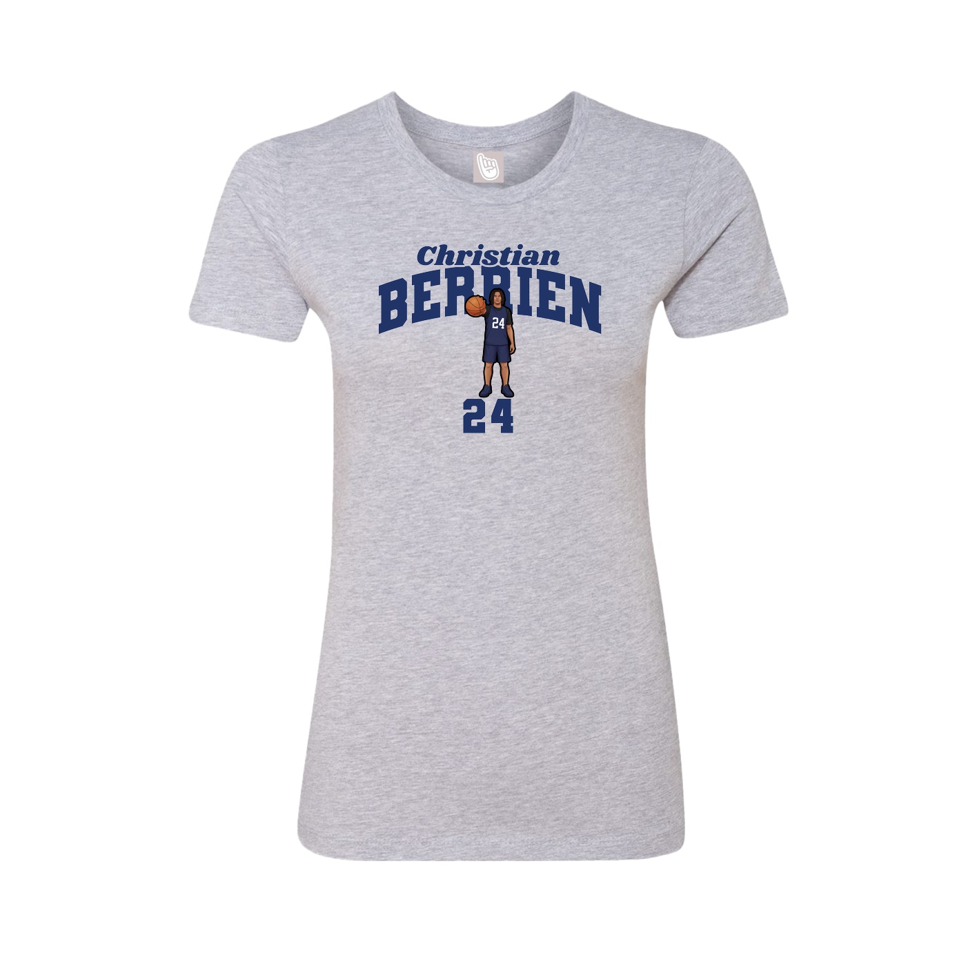 Fitted Women's Tee — Signature Arch in Grey