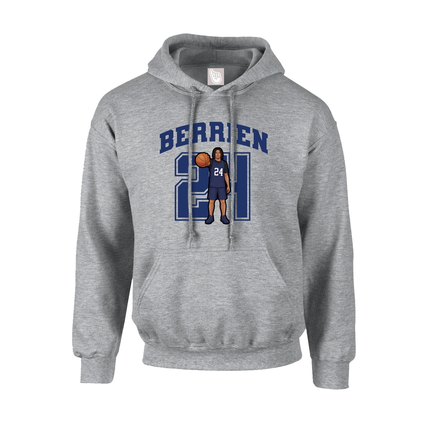 Youth Hoodie — Number in Grey