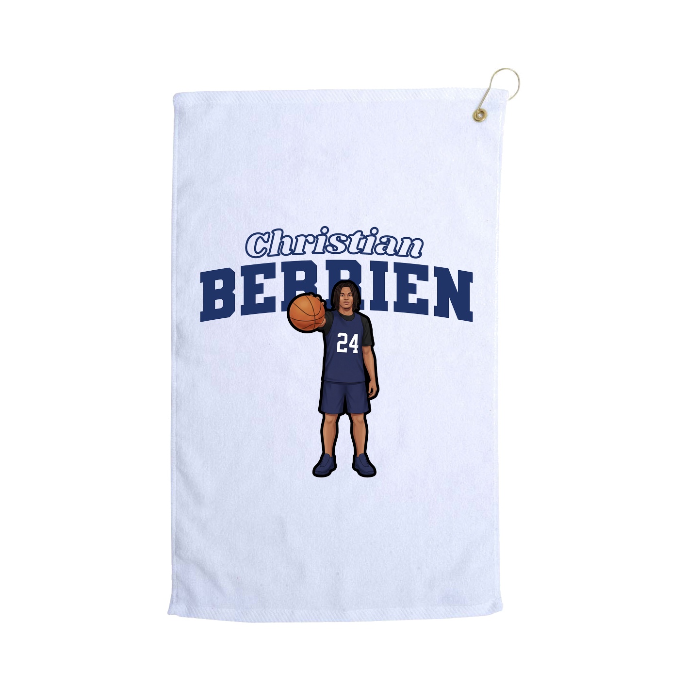 Golf Towel — Name Arch in White