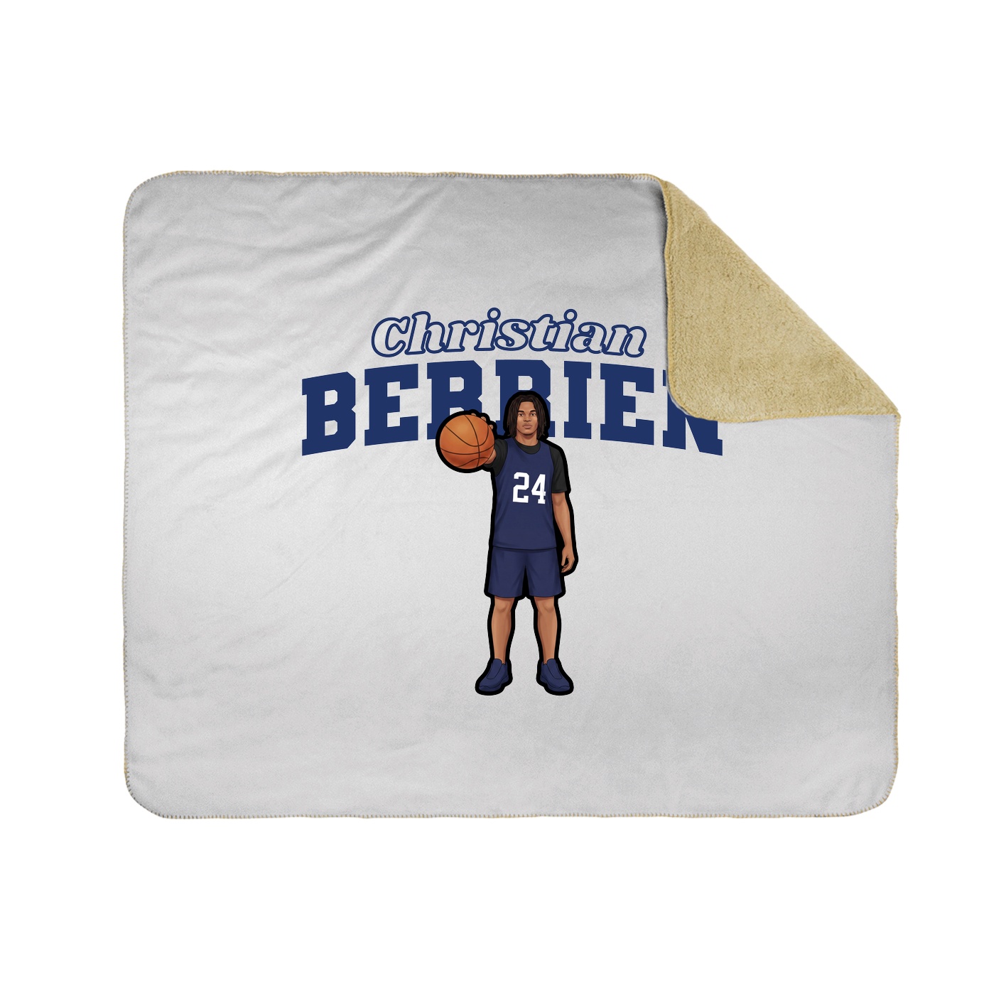 Throw Blanket — Name Arch in White