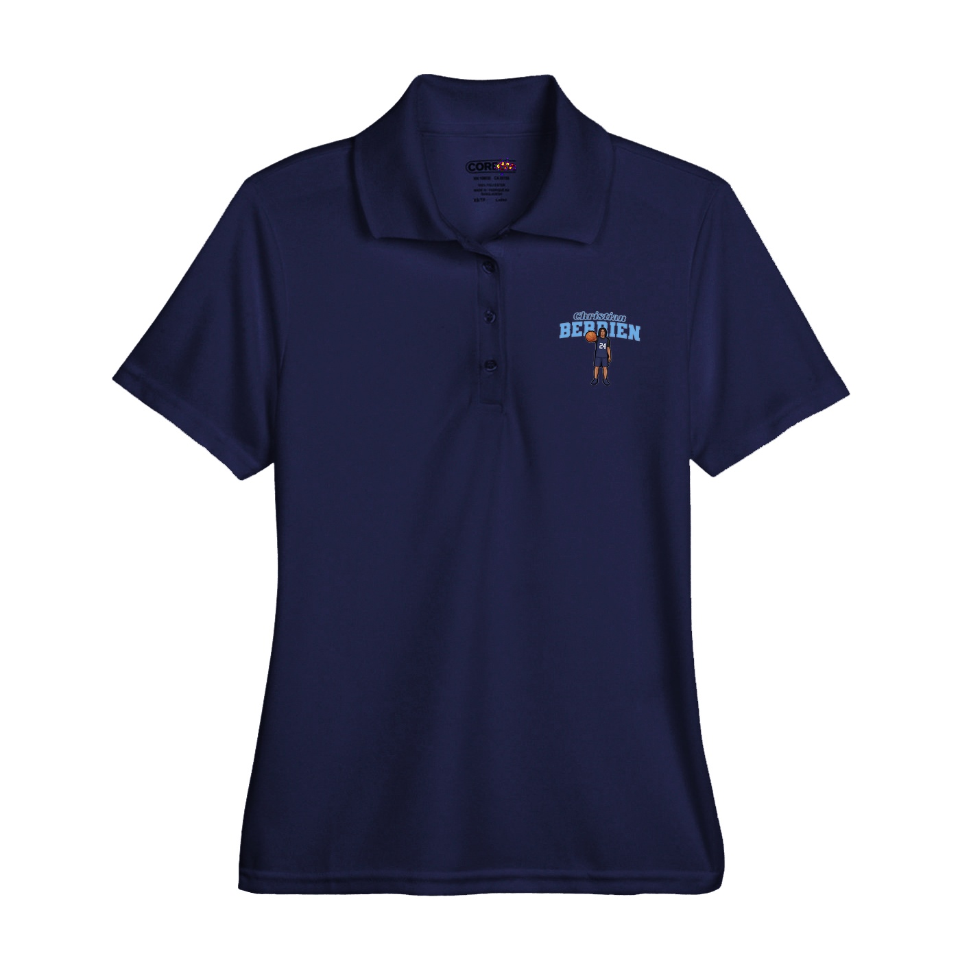 Womens Performance Polo — Name Arch in Navy