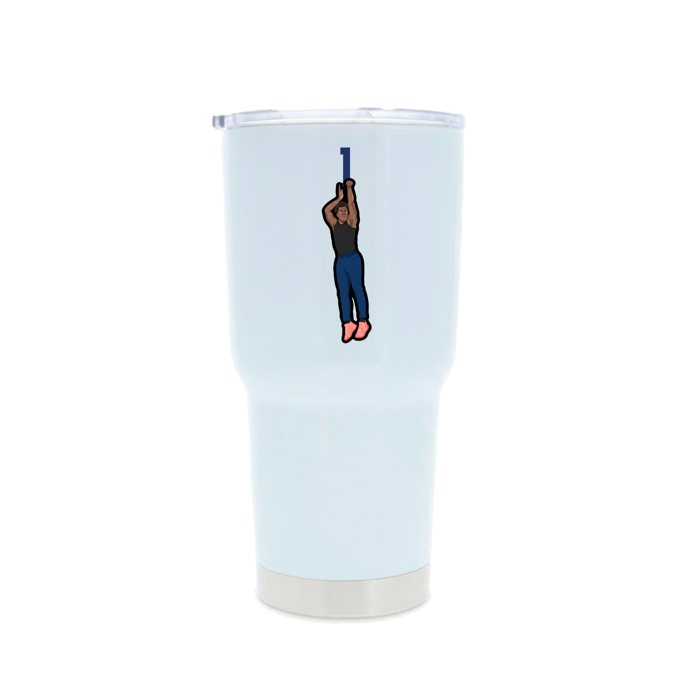 30oz Stainless Steel Tumbler — Number Top in White