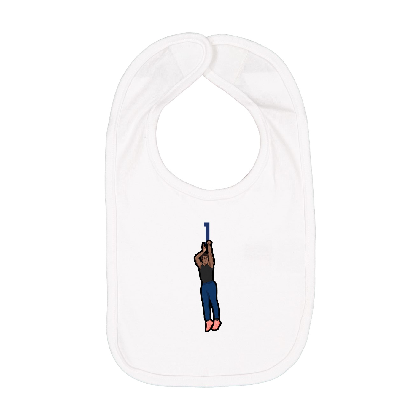 Infant Bib — Number Top in White