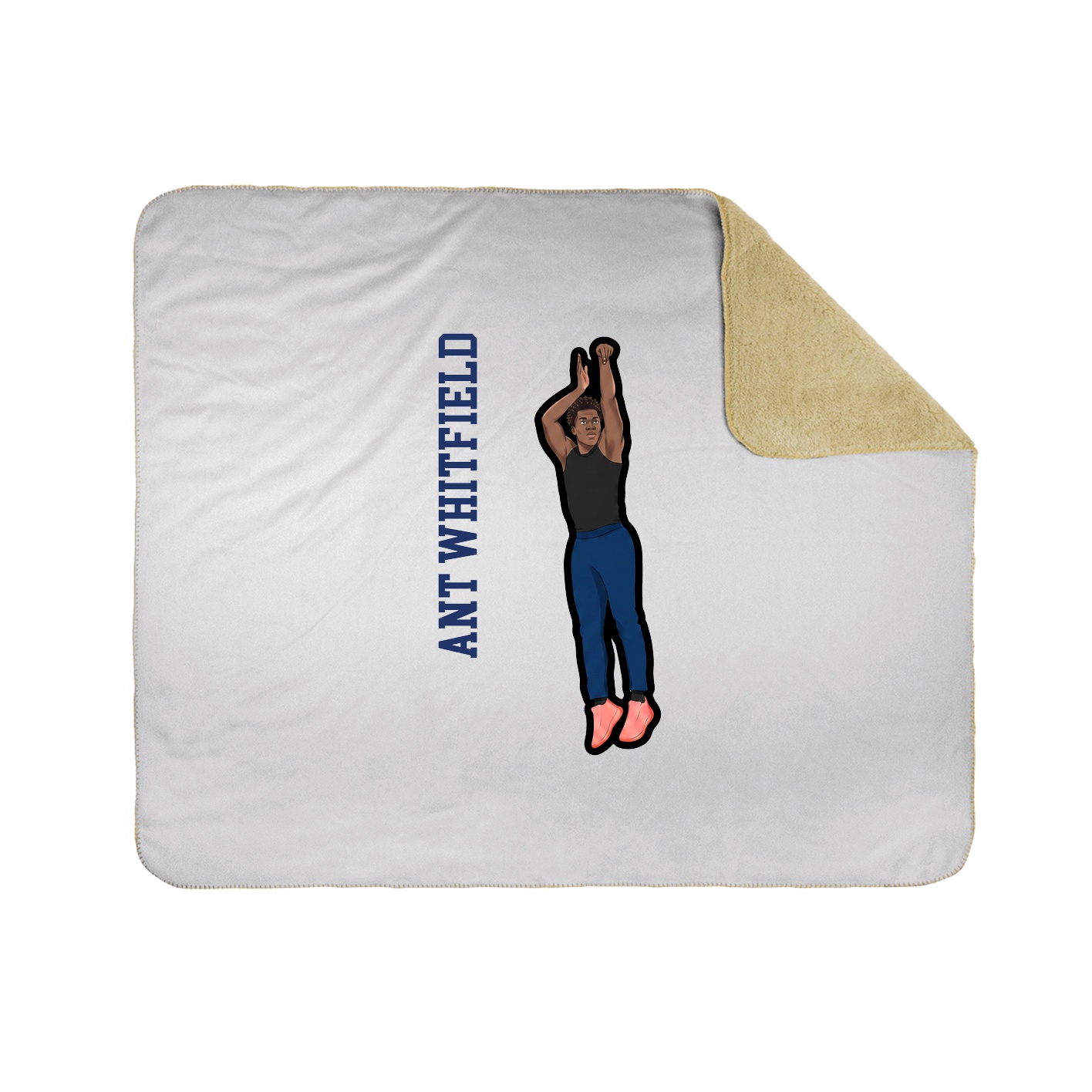 Throw Blanket — Name Vertical in White