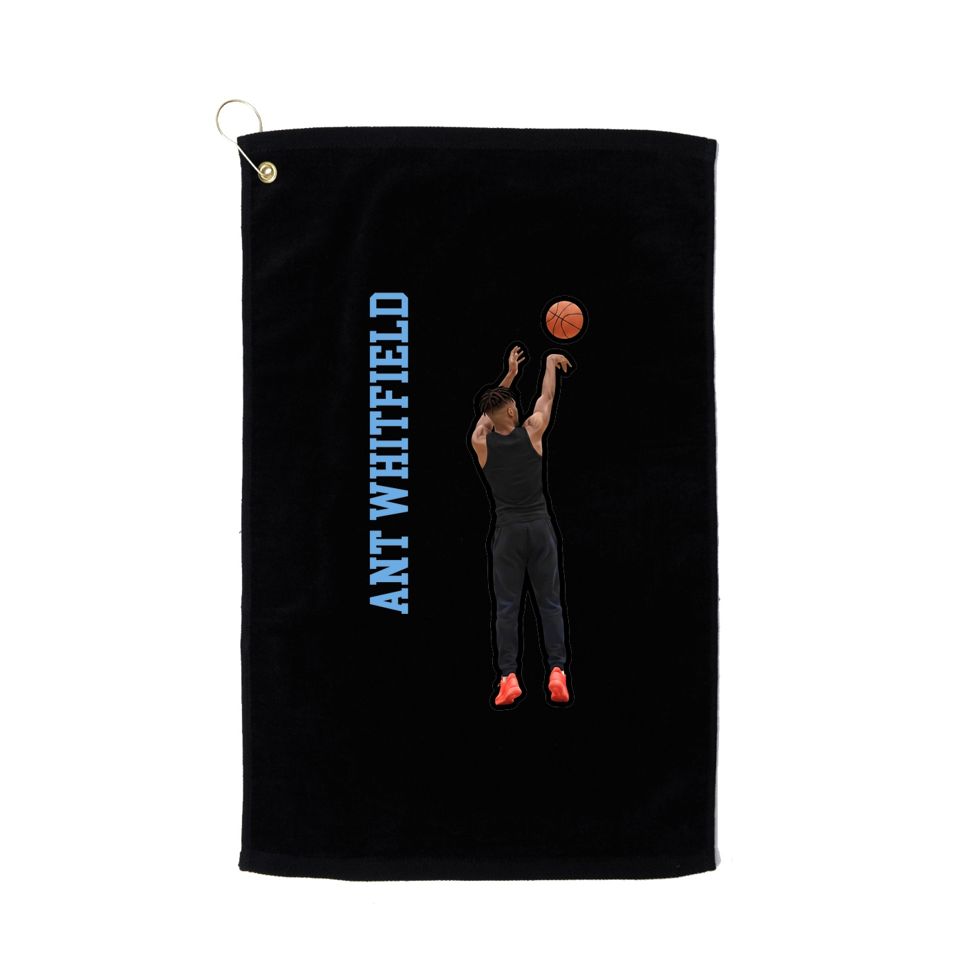 Golf Towel — Name Vertical in Black