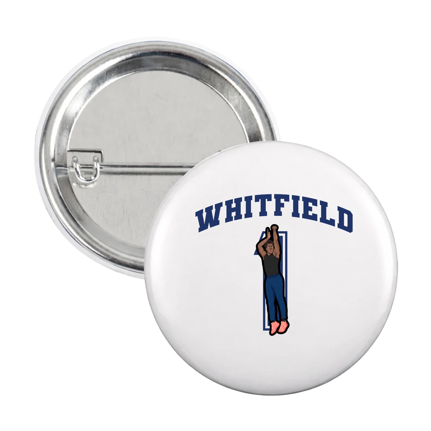 Game Day Button — Number in White