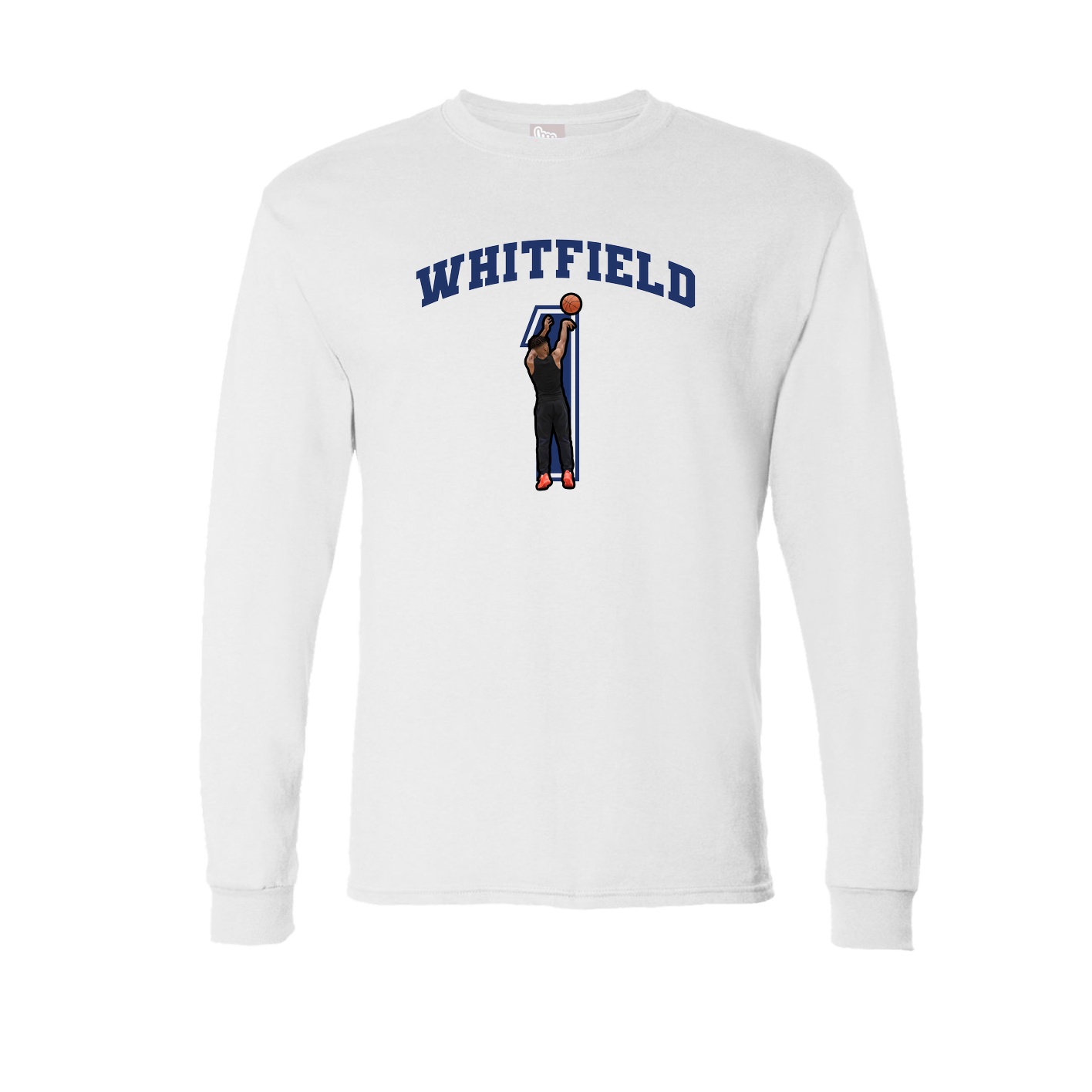 Long Sleeve Tee — Number in White