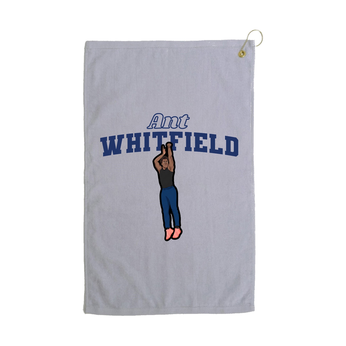 Golf Towel — Name Arch in Grey