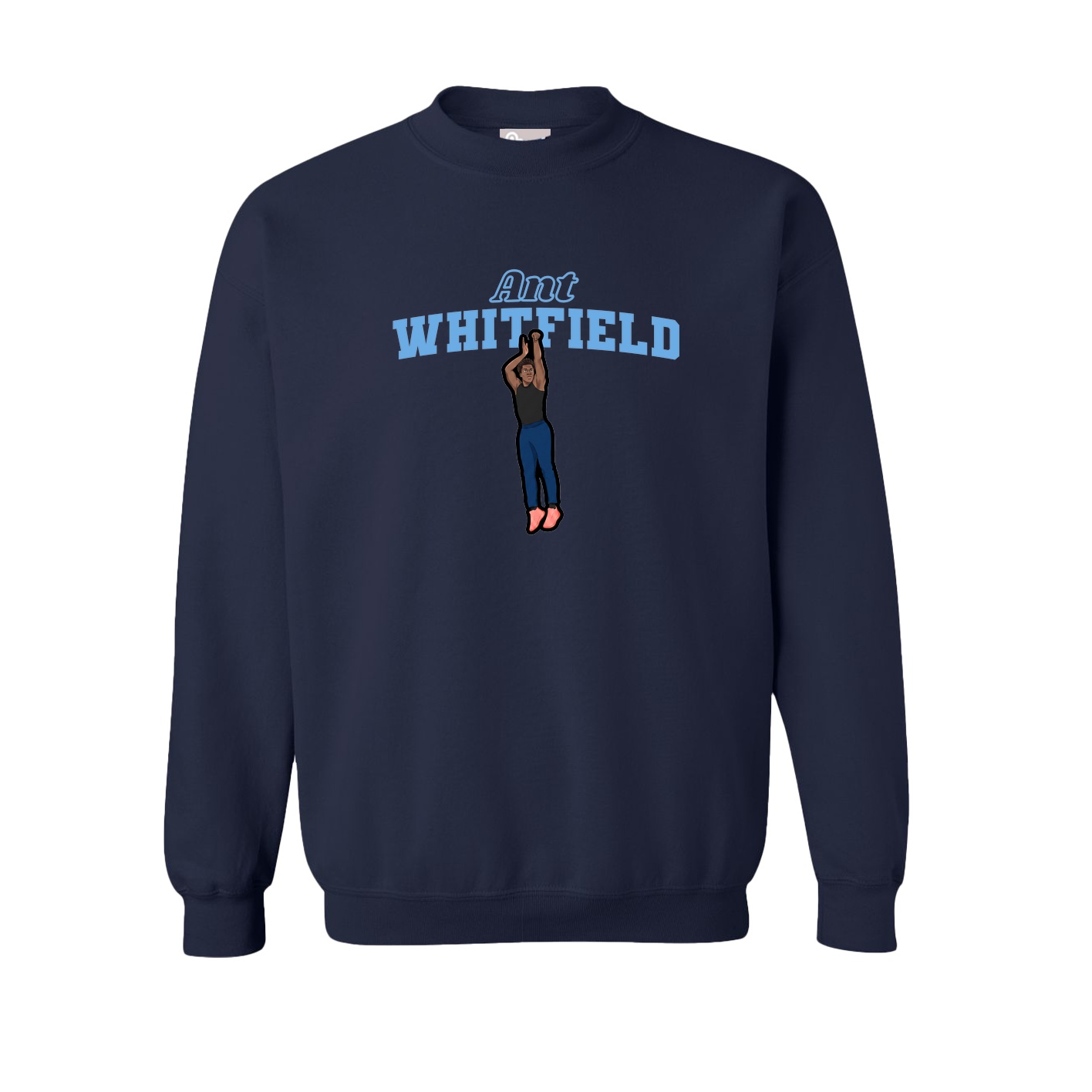 Fleece Crew — Name Arch in Navy