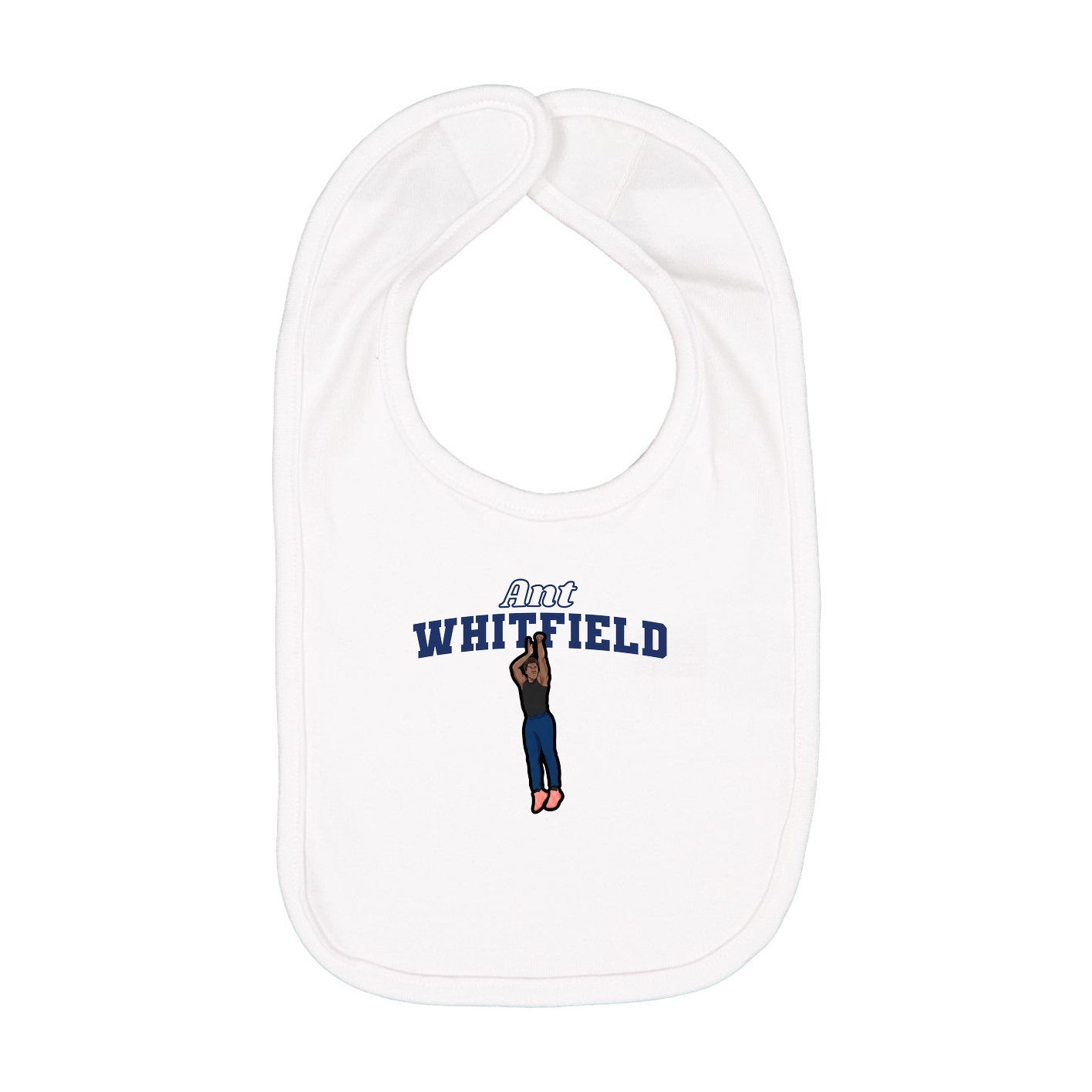 Infant Bib — Name Arch in White