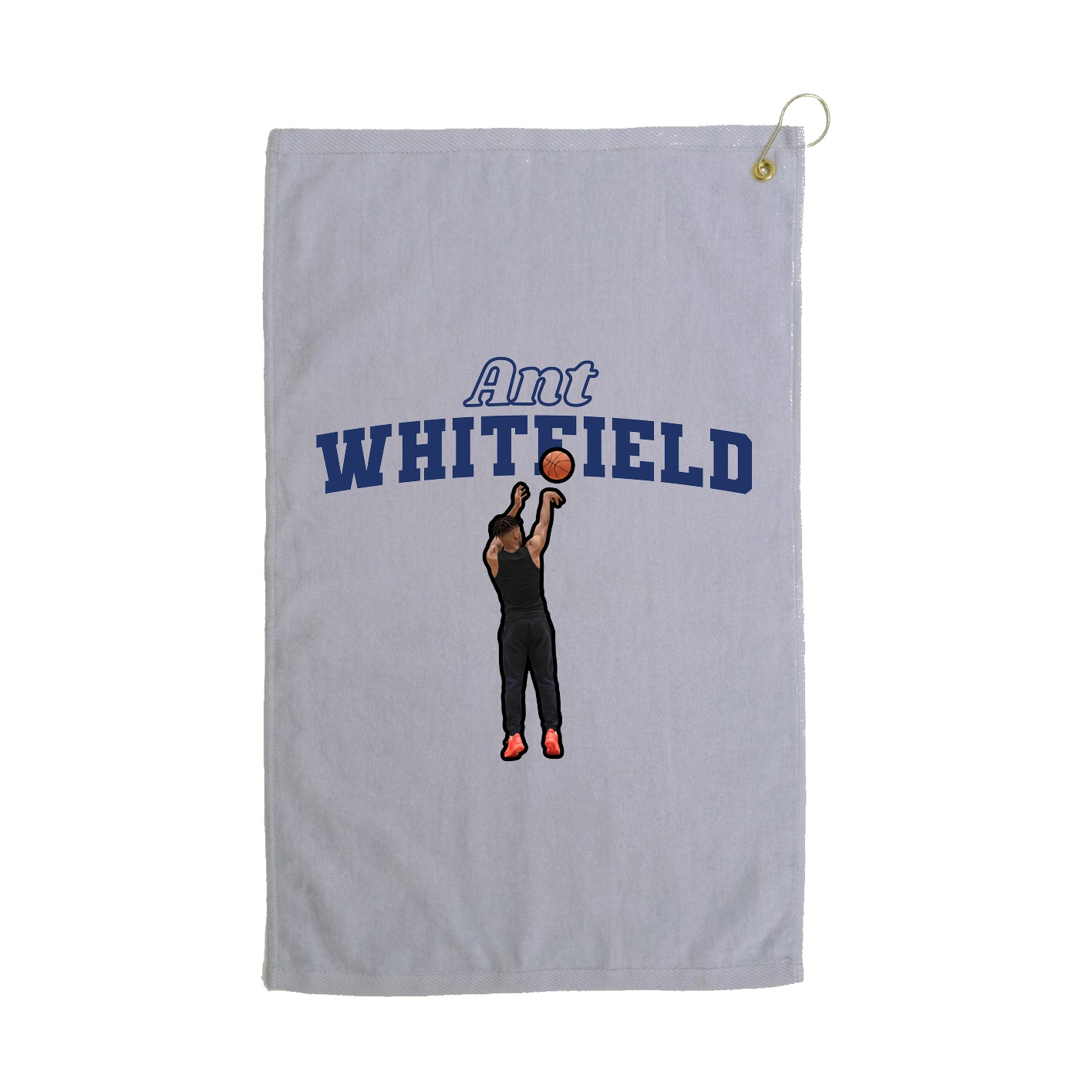 Golf Towel — Name Arch in Grey