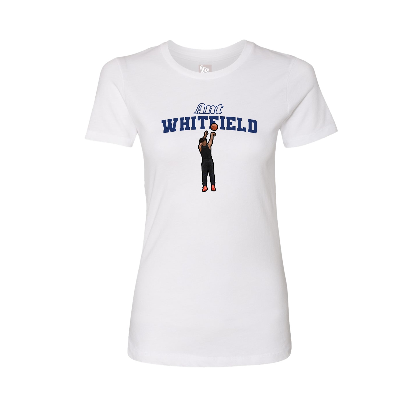 Fitted Women's Tee — Name Arch in White