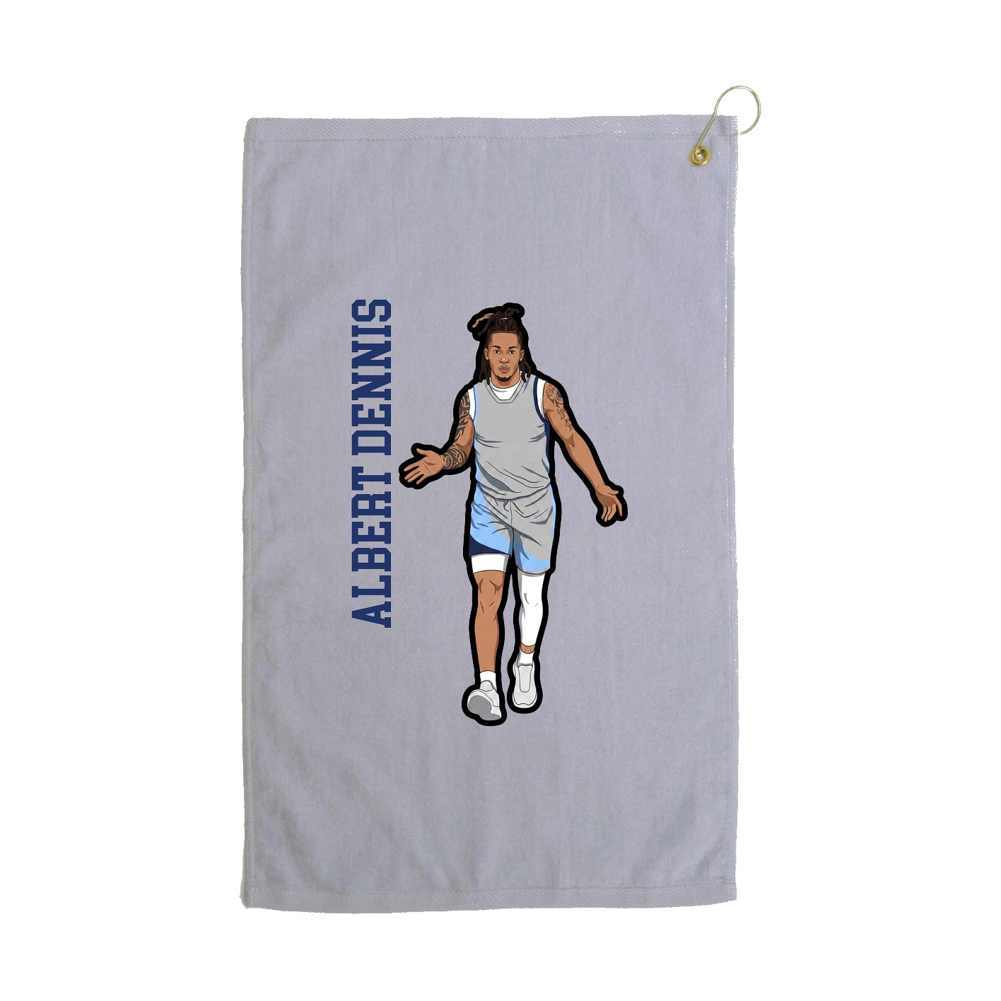Golf Towel — Name Vertical in Grey