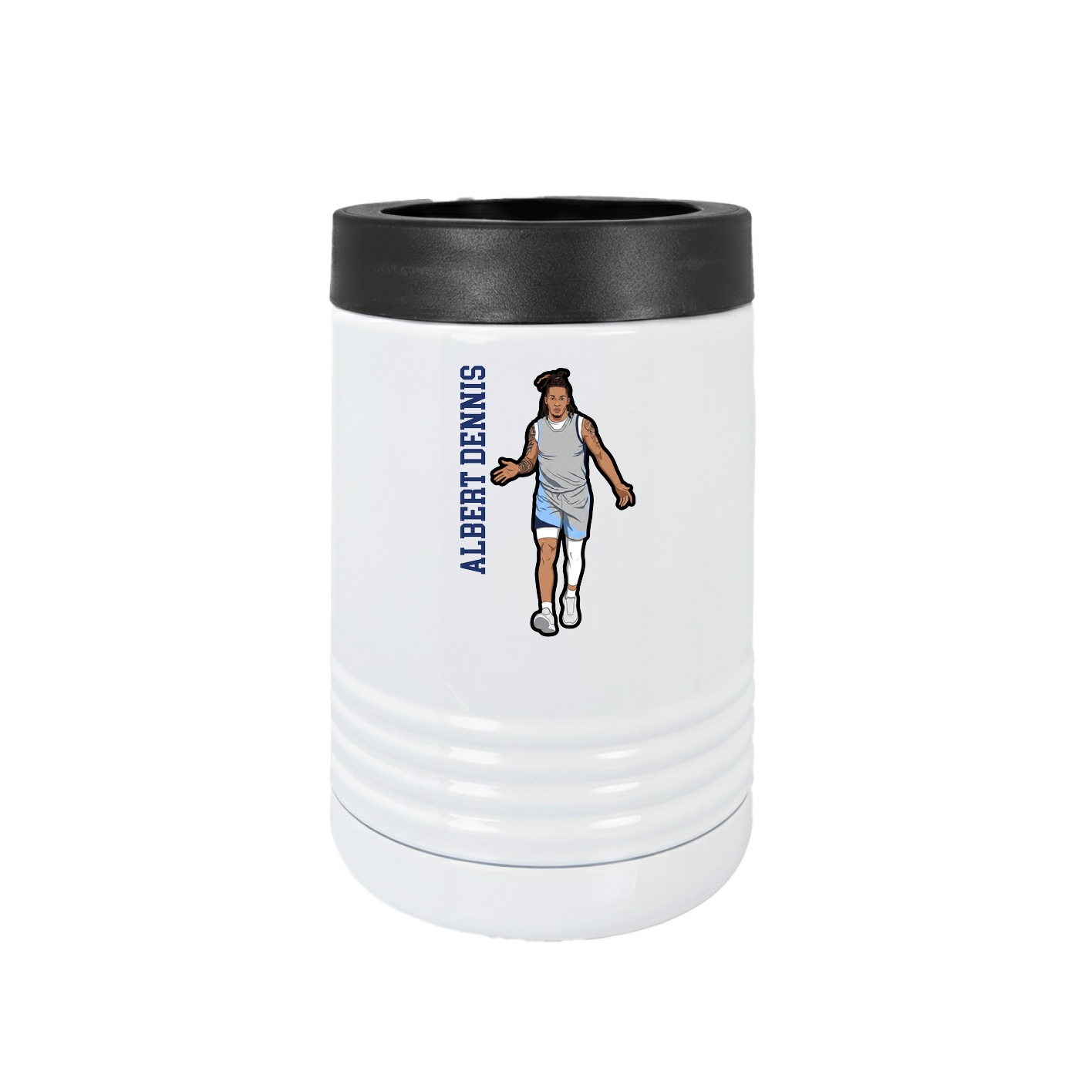 Beverage Holder — Name Vertical in White