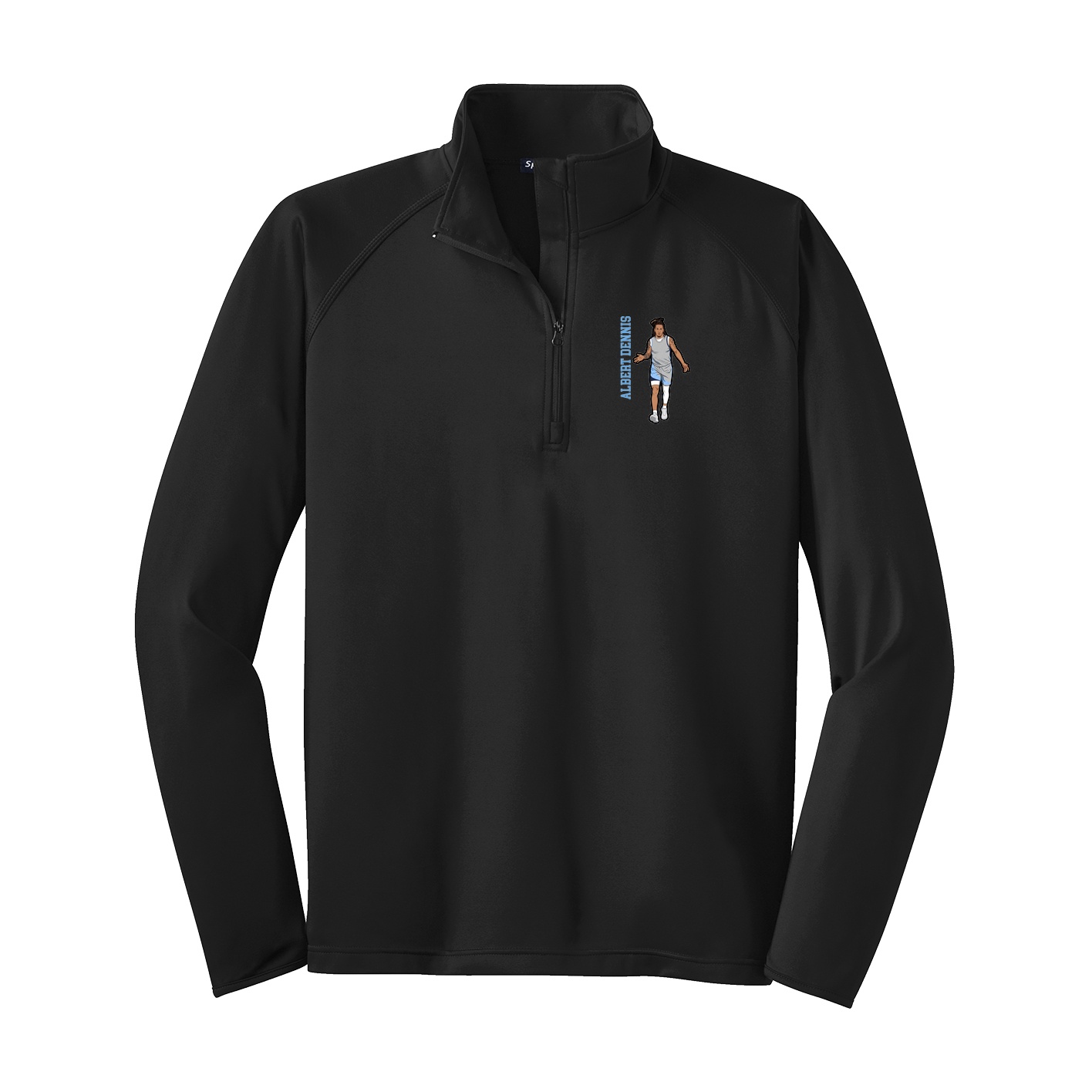 Q-Zip Pullover — Name Vertical in Black
