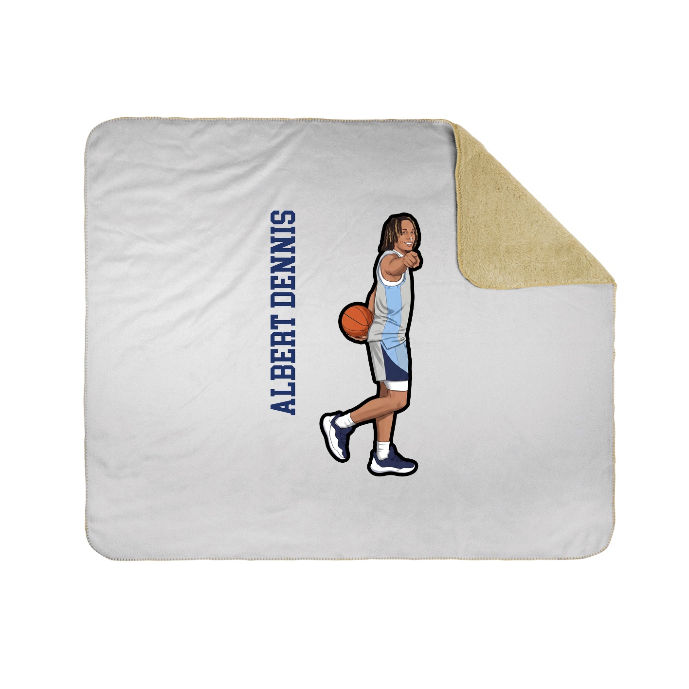 Throw Blanket — Name Vertical in White