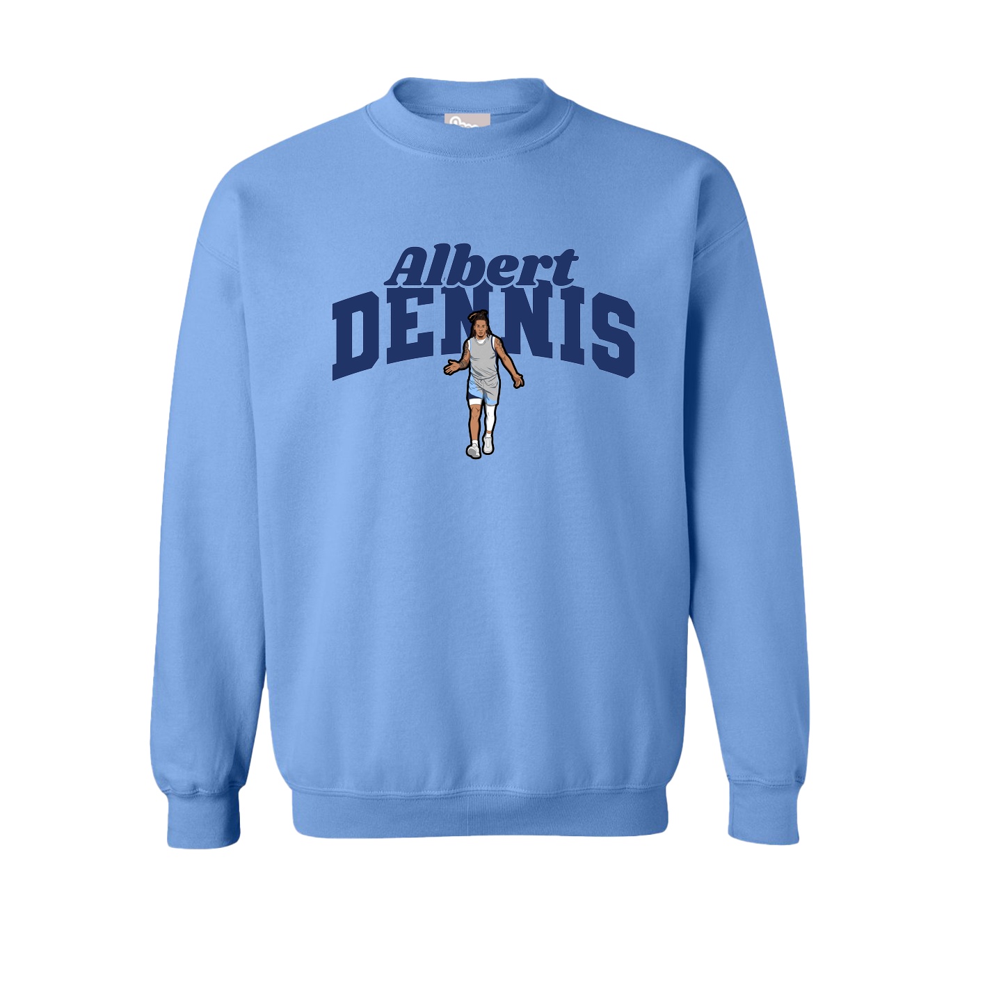 Fleece Crew — Signature Arch in Powder Blue