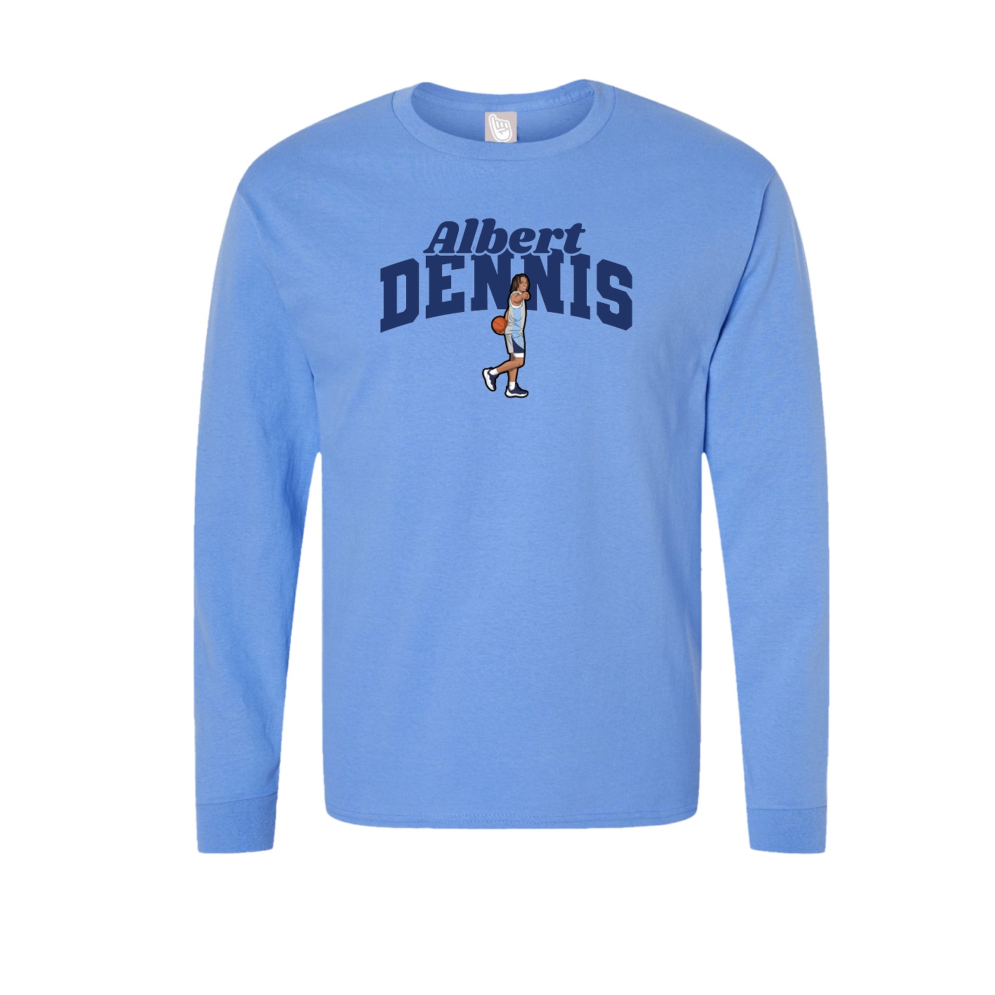 Long Sleeve Tee — Signature Arch in Powder Blue