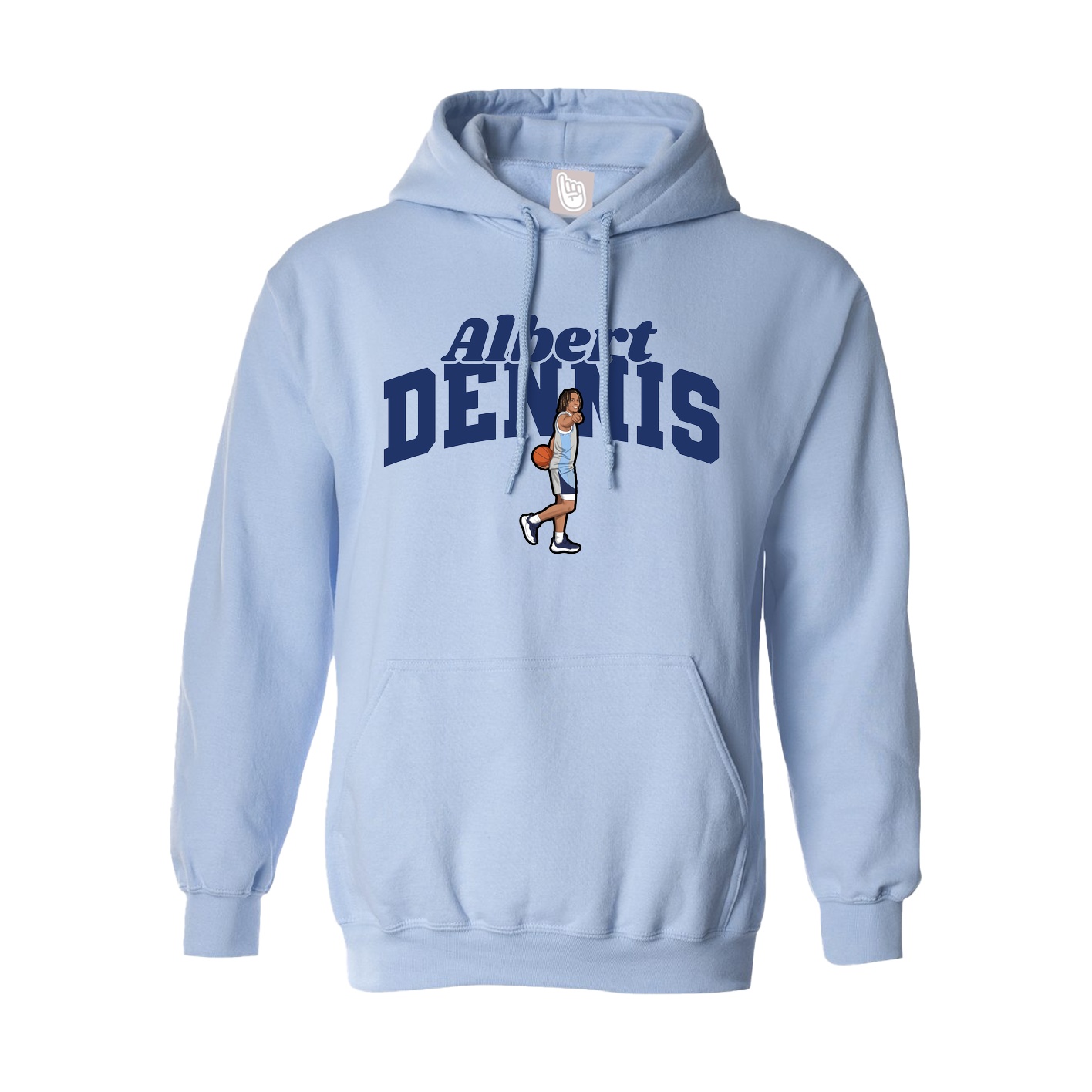 Hoodie — Signature Arch in Light Blue