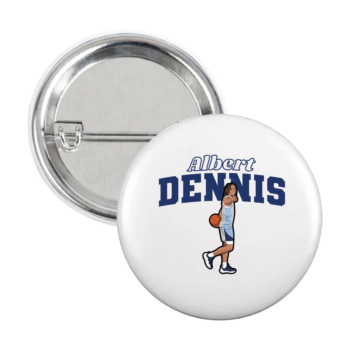 Game Day Button — Name Arch in White