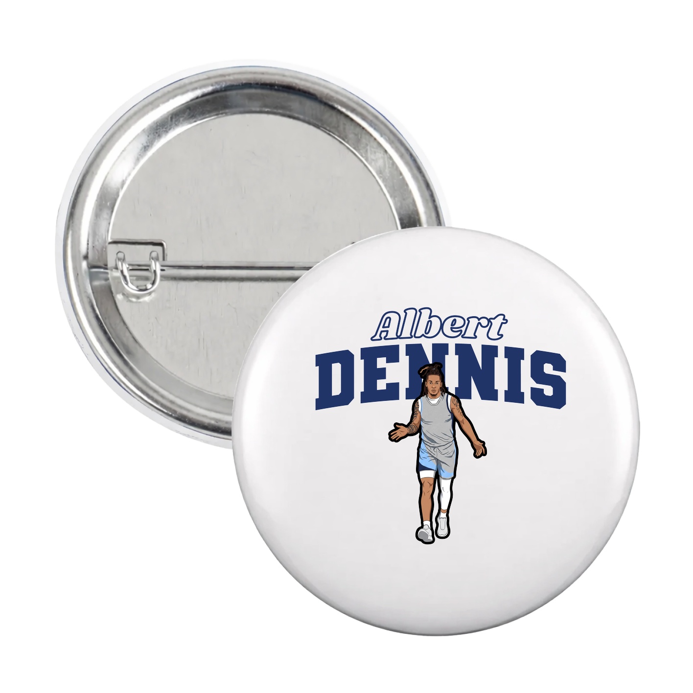 Game Day Button — Name Arch in White