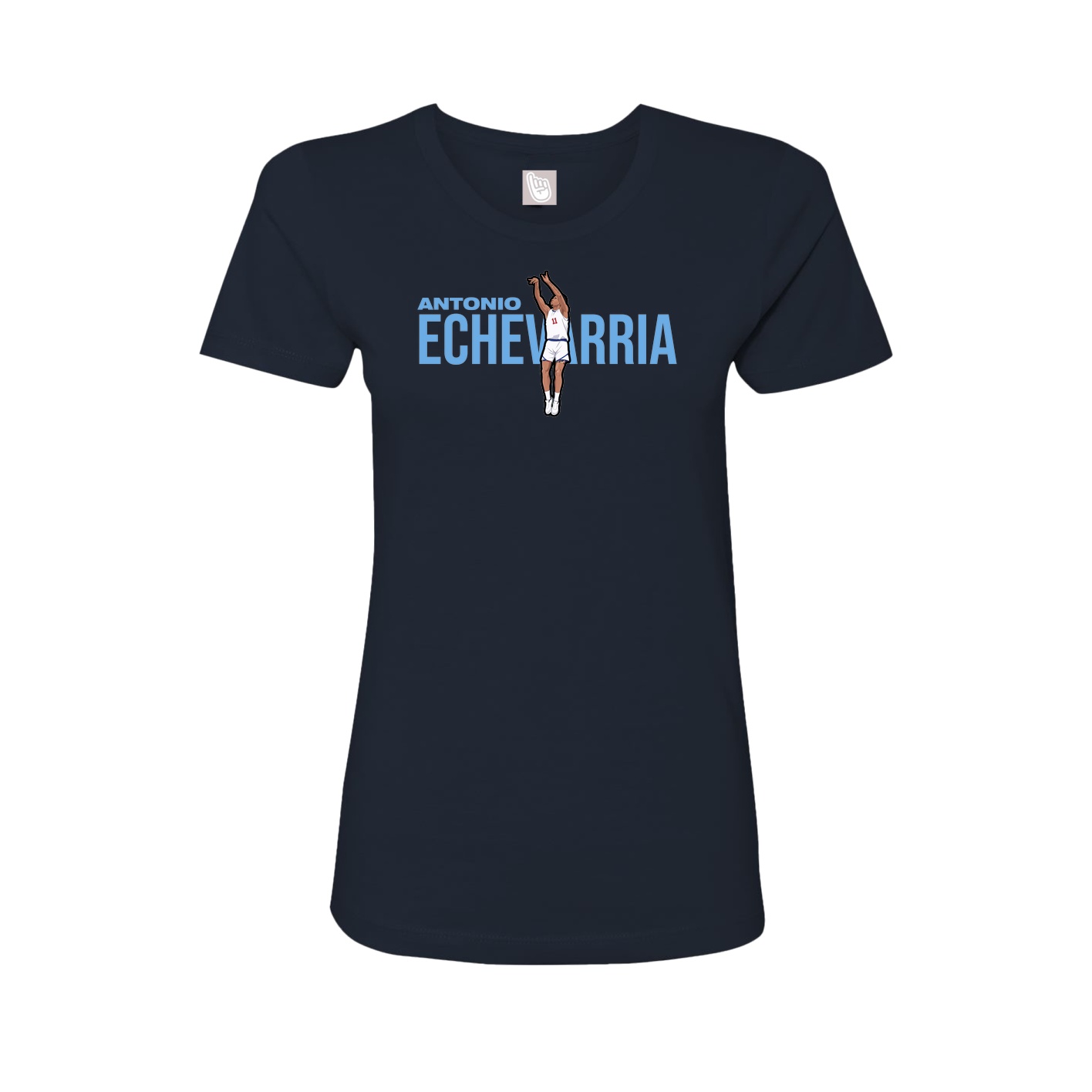 Fitted Women's Tee — Player Name in Navy