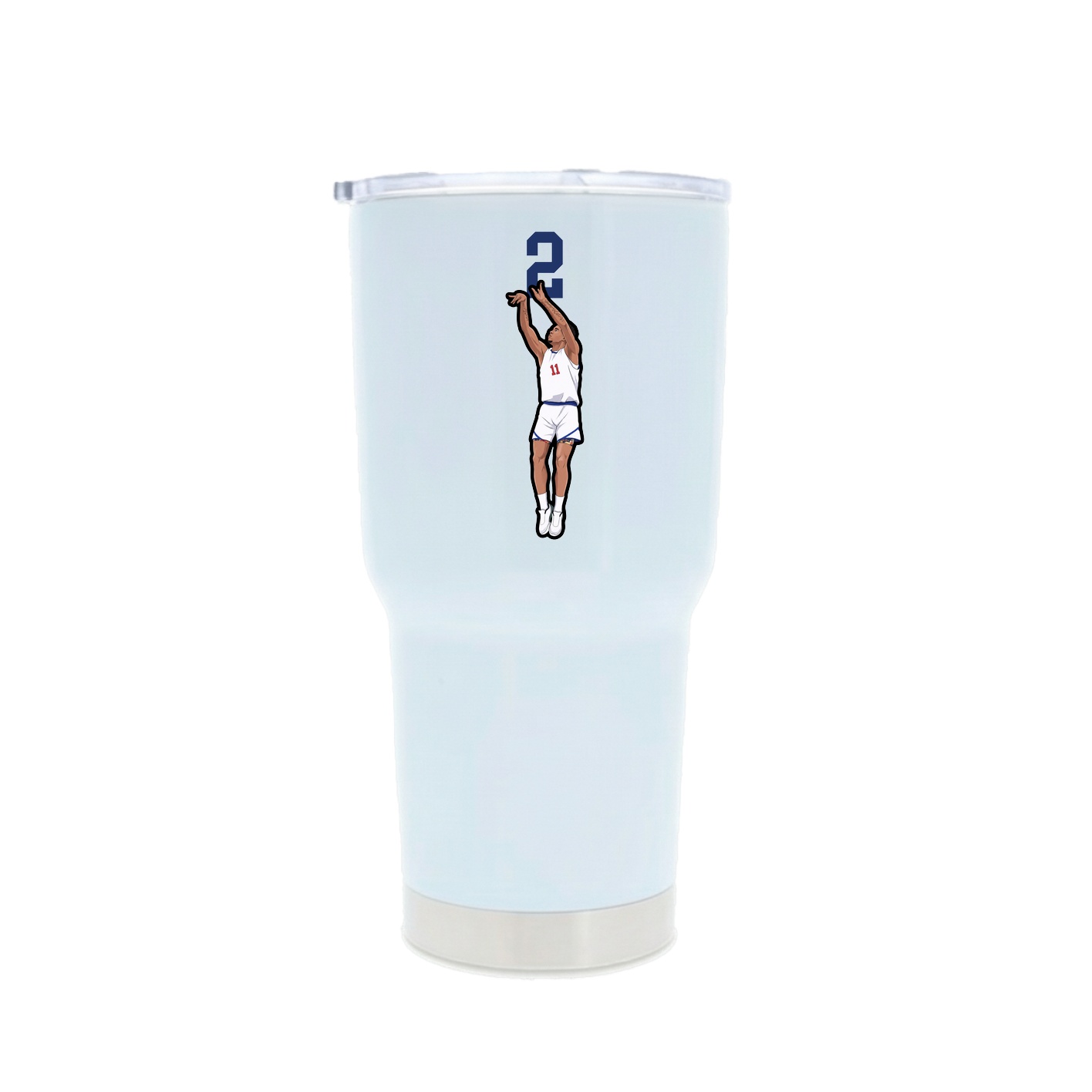 30oz Stainless Steel Tumbler — Number Top in White
